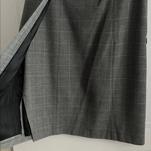 Armani Jeans Asymetrical Flap Dress Plaid Gray Black White size 6 - Picture 4 of 9